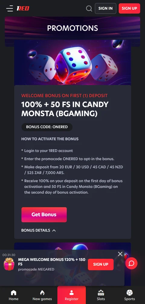 1Red Casino banking options with deposits and withdrawals explained