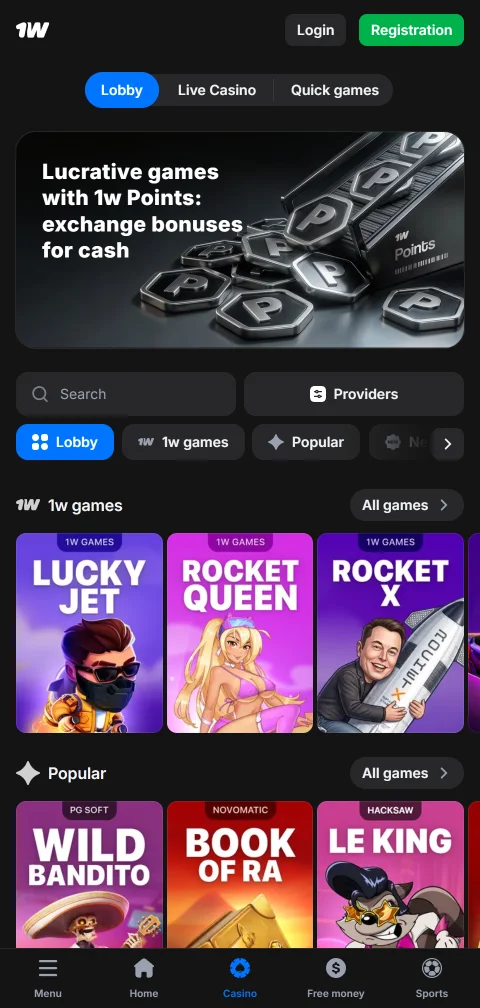 1win Casino Android app and browser play for Canada