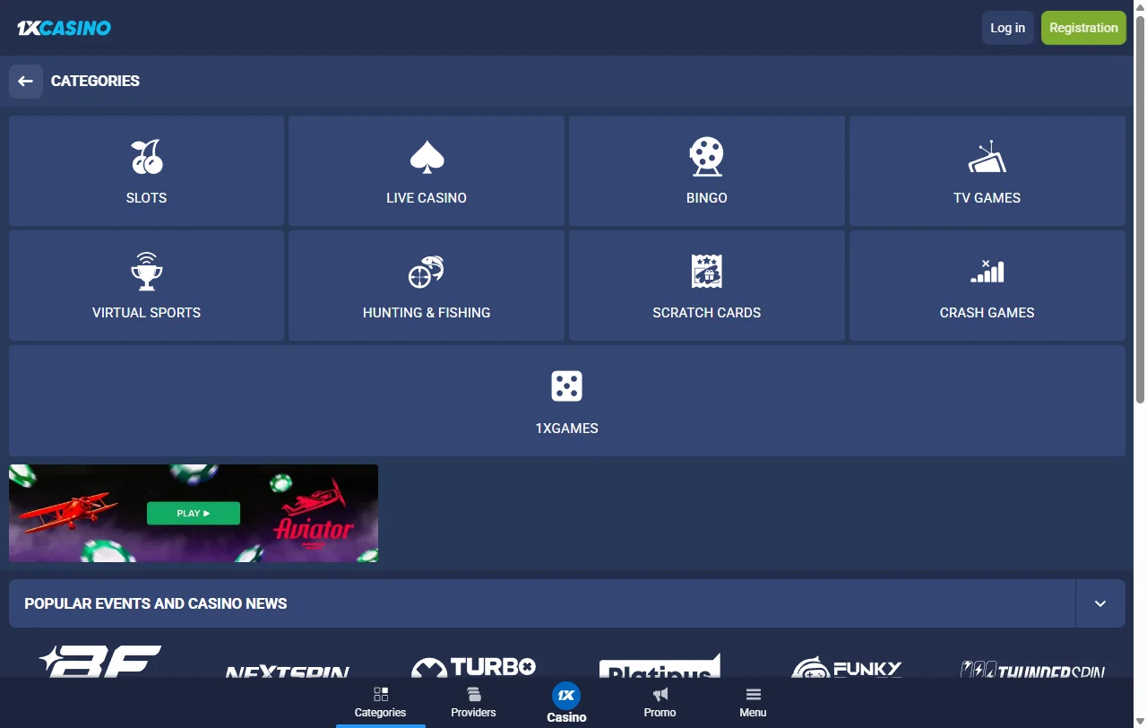 1xCasino slots and live dealer focus for Canadian players