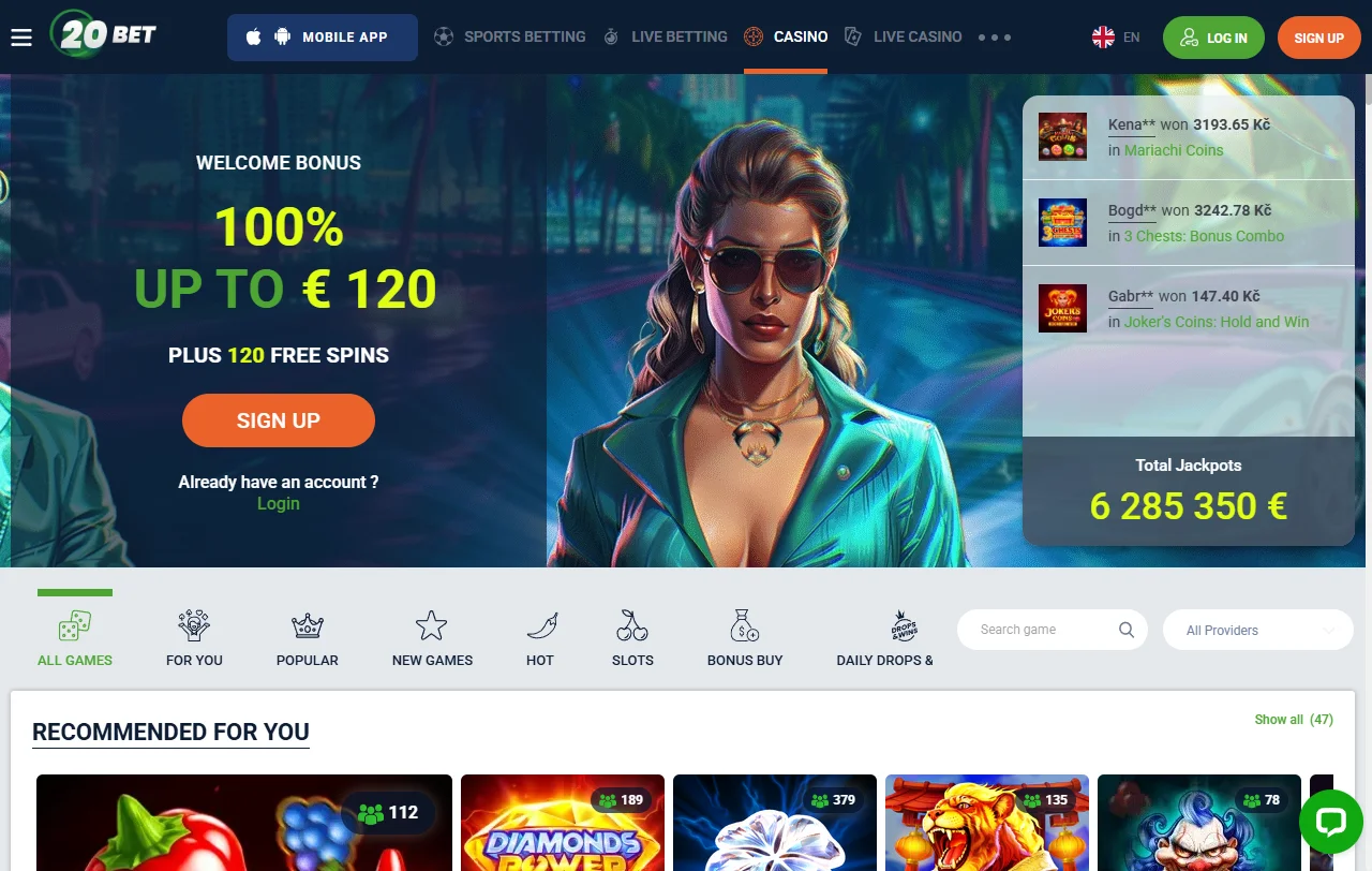 20bet Casino overview of bonuses, wagering, and account terms