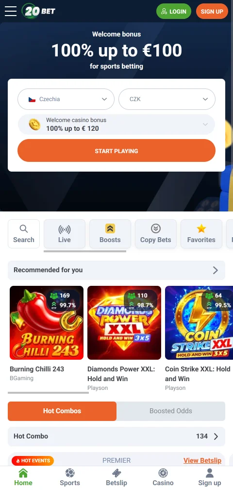 20bet Casino mobile experience for Canada players on browsers