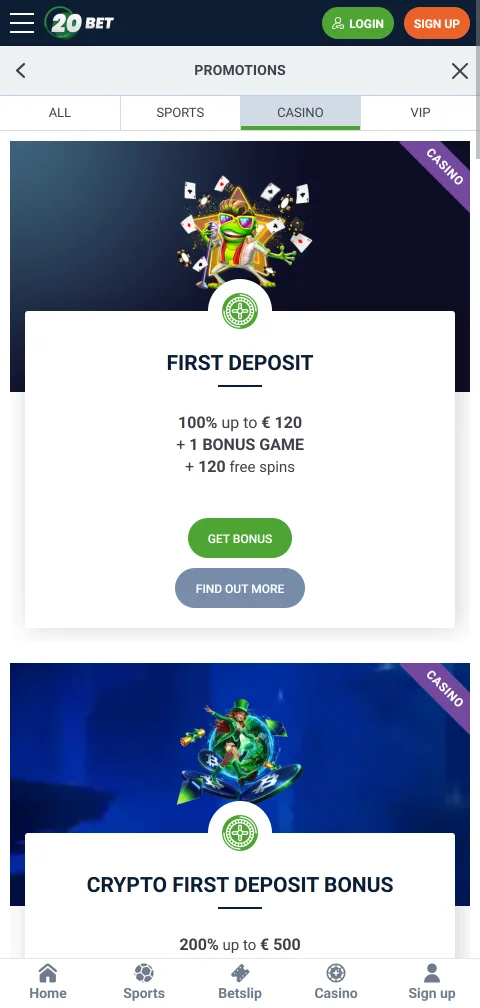 20bet Casino deposits, withdrawals, and payment options in Canada