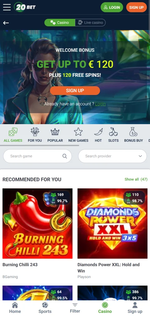 20bet Casino security, licensing, and responsible play overview