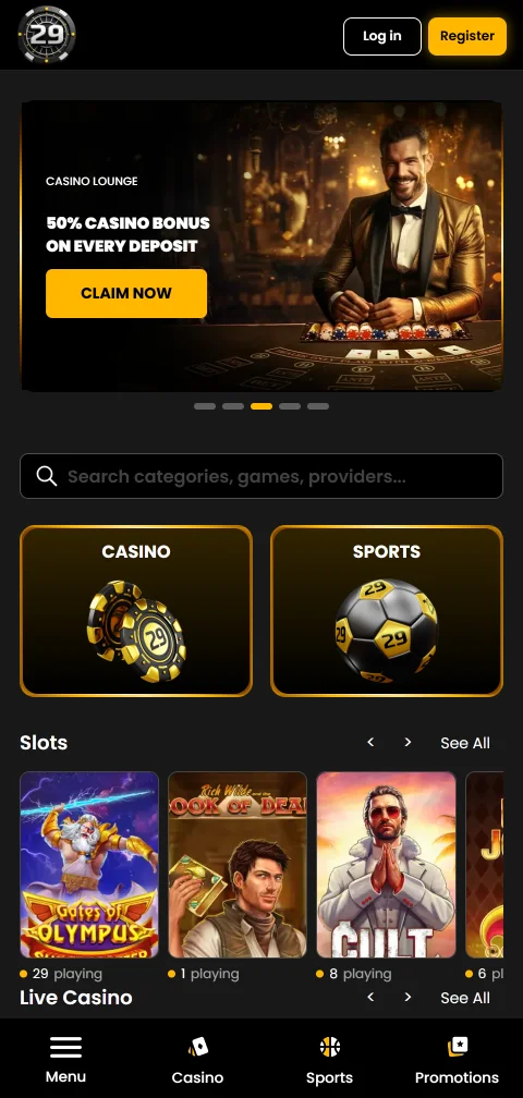 29Black Casino mobile gaming access on smartphones with browser-based compatibility