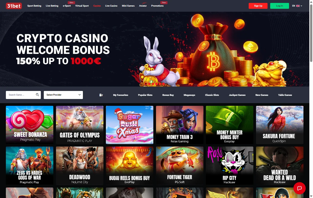 31bet Casino games and live dealer offering overview