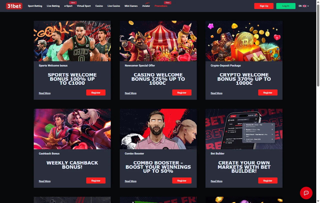31bet Casino bonus terms and welcome offer details