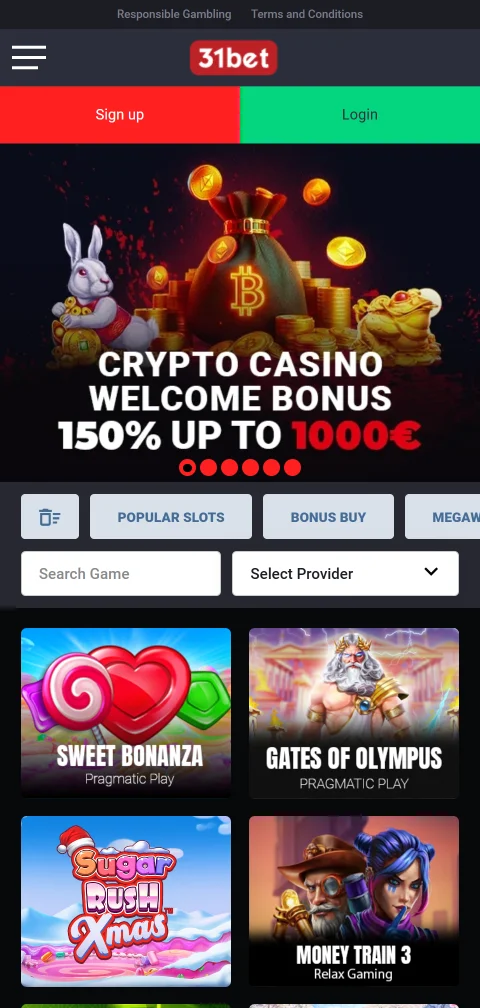 31bet Casino deposits, withdrawals and payment methods