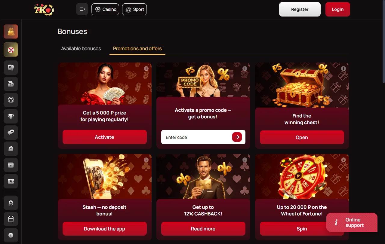 7k Casino bonuses and welcome offers explained for Canada