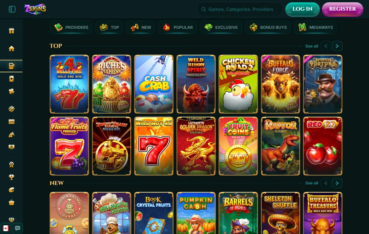 7Signs Casino games and live dealer coverage for Canadian players
