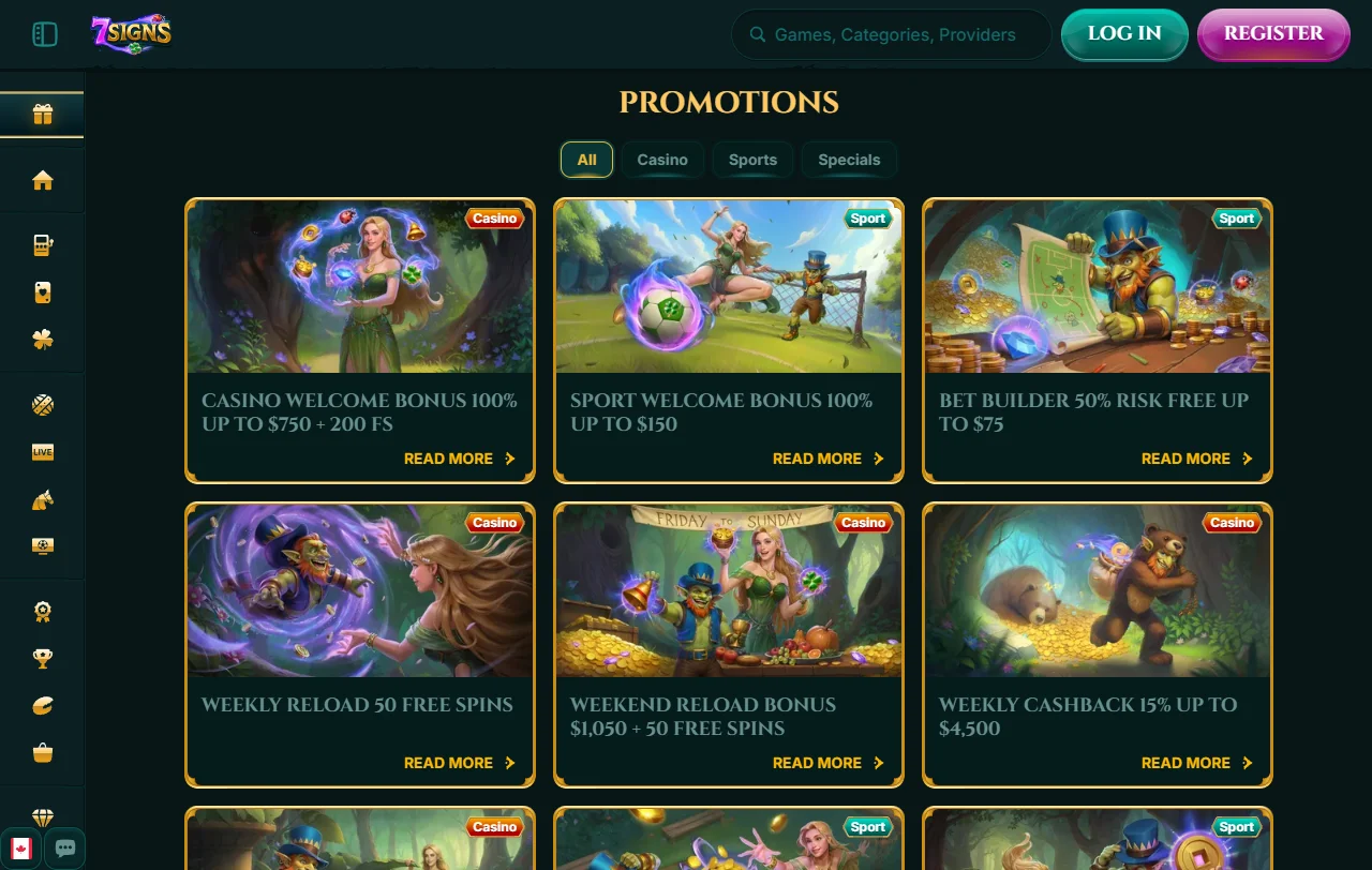 7Signs Casino bonus structure and wagering terms explained clearly