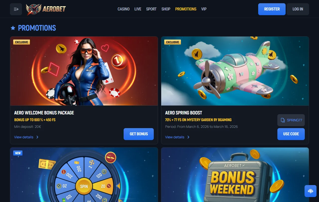 AeroBet Casino slots, live tables and provider mix for players