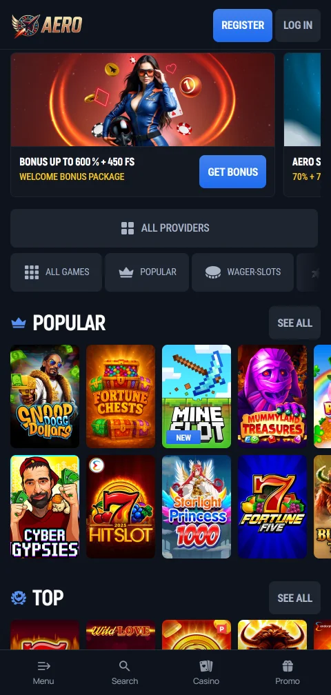 AeroBet Casino mobile play with browser access on smartphones