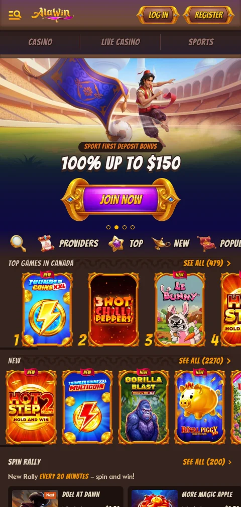 Alawin Casino mobile access and browser play for Canada