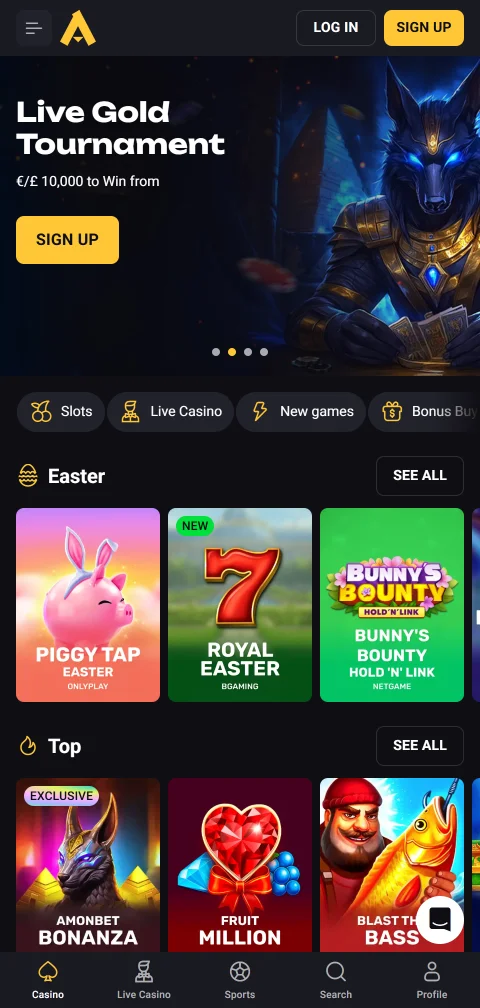 AmonBet Casino mobile play for Canadian users