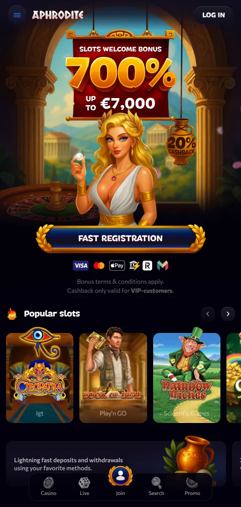 Aphrodite Casino mobile access and browser gaming for Canadian players