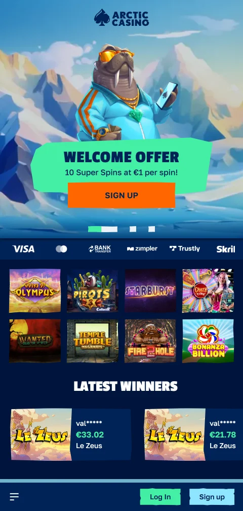Arctic Casino mobile access on smartphones for Canadian play
