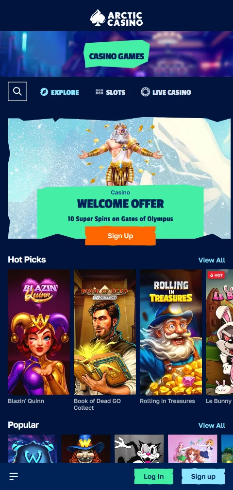 Arctic Casino deposits and withdrawals information for Canada users