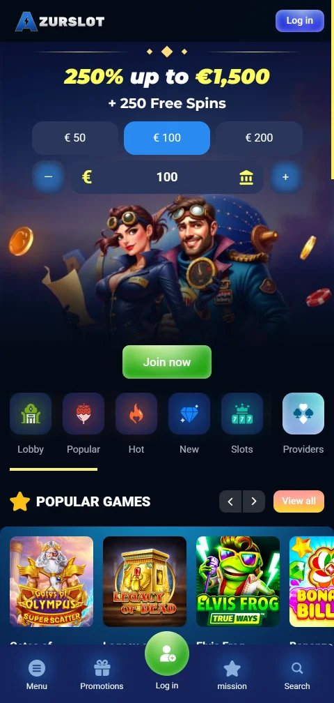 AzurSlot Casino mobile access and browser play for Canadian players