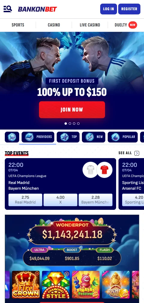 BankonBet Casino mobile access for browser play on iPhone and Android
