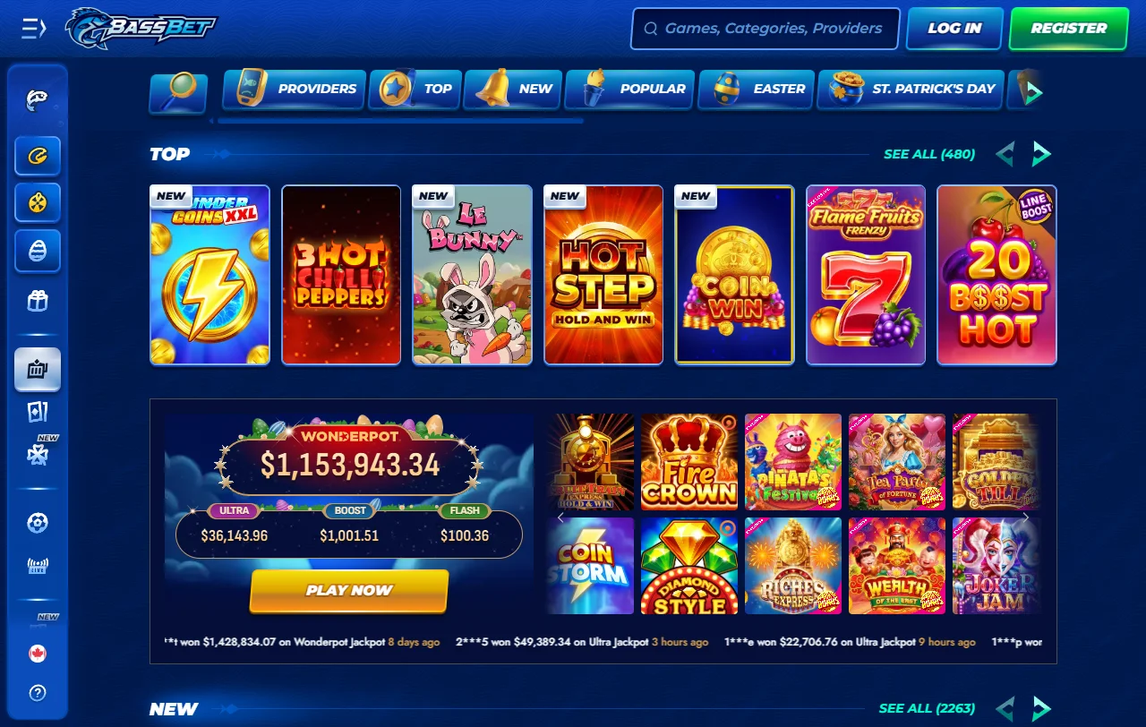 BassBet Casino slots, live tables, and game variety overview