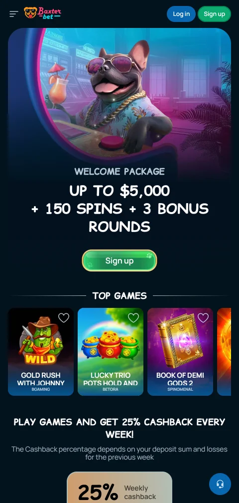 Baxterbet Casino mobile access and browser play for Canada users