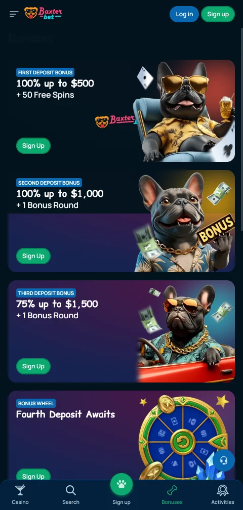 Baxterbet Casino deposits withdrawals and payment options for Canadian players