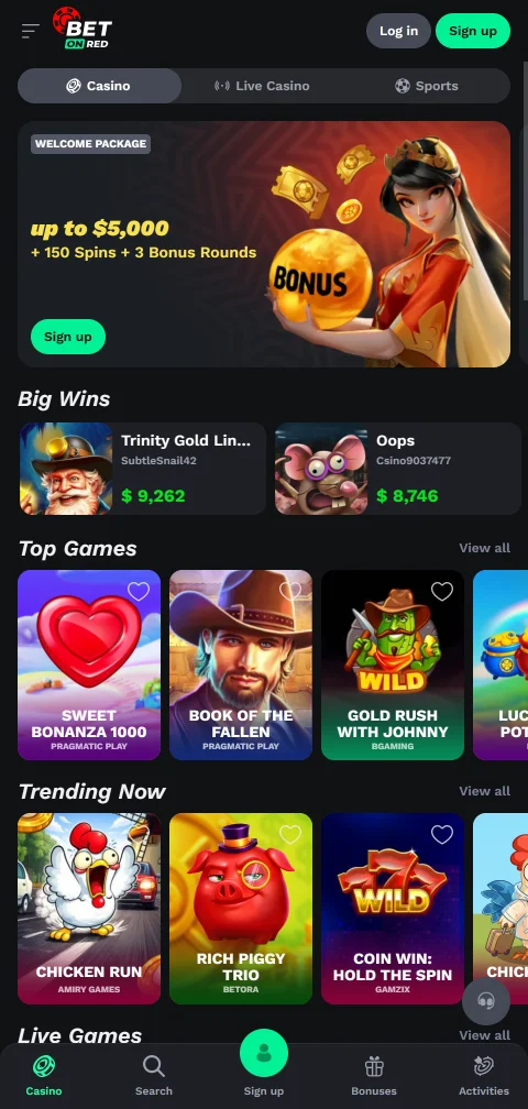 BetOnRed Casino deposit and withdrawal methods with typical processing timing