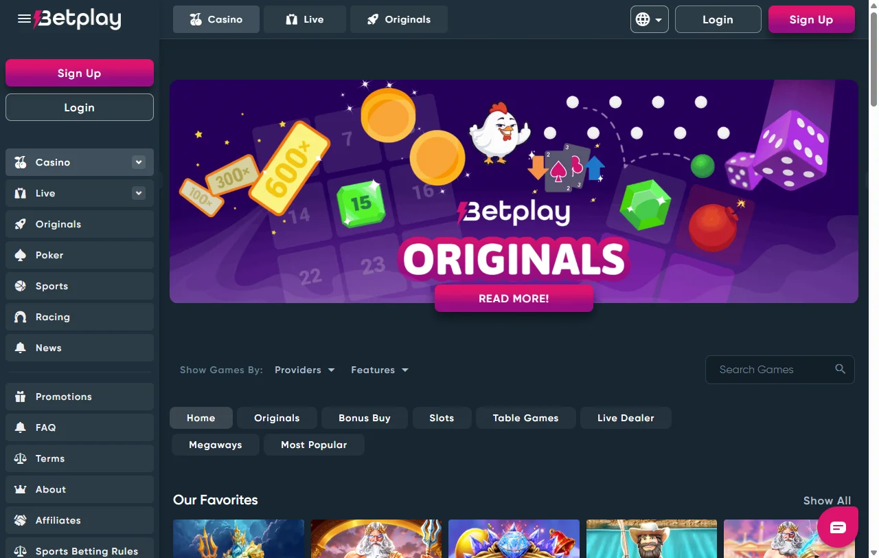 Betplay Casino games, slots and live entertainment