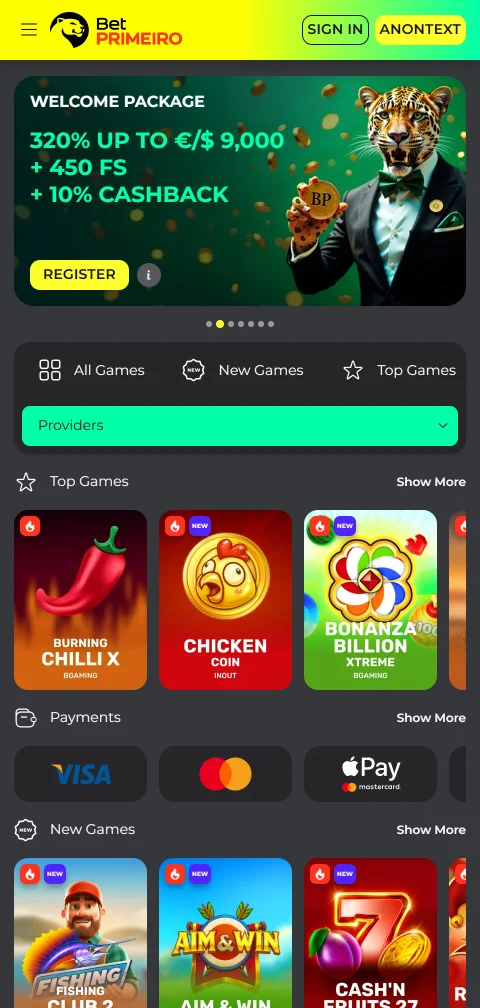 BetPrimeiro Casino mobile experience with browser access for Canada players