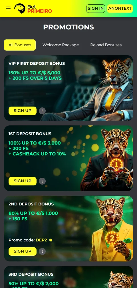 BetPrimeiro Casino payment methods and withdrawal overview for Canada