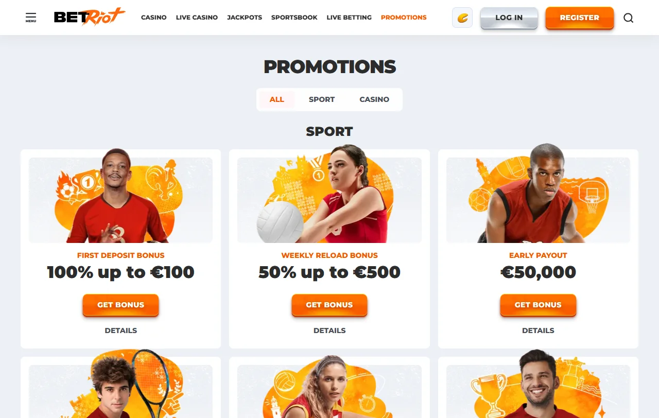 BetRiot Casino welcome offers and bonus terms for Canada players