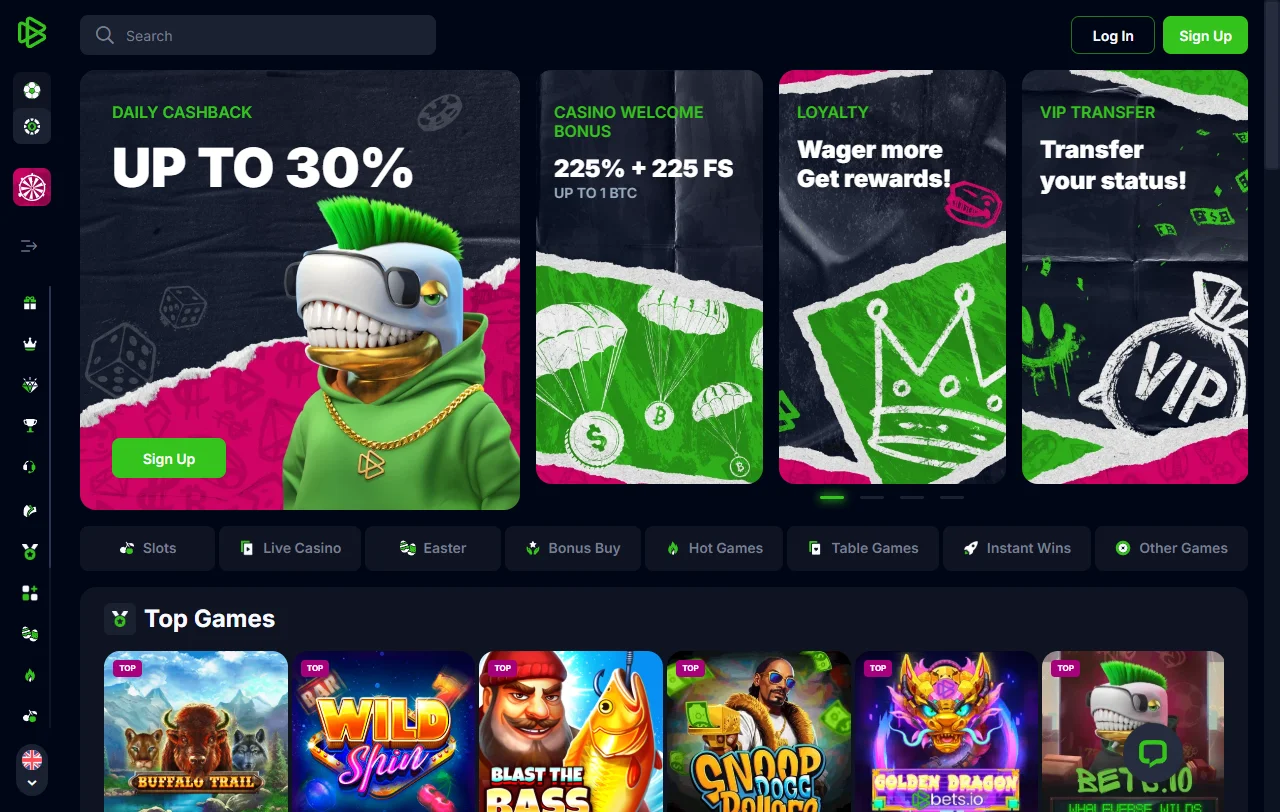 Bets.io Casino review covering offshore access, banking, and game variety