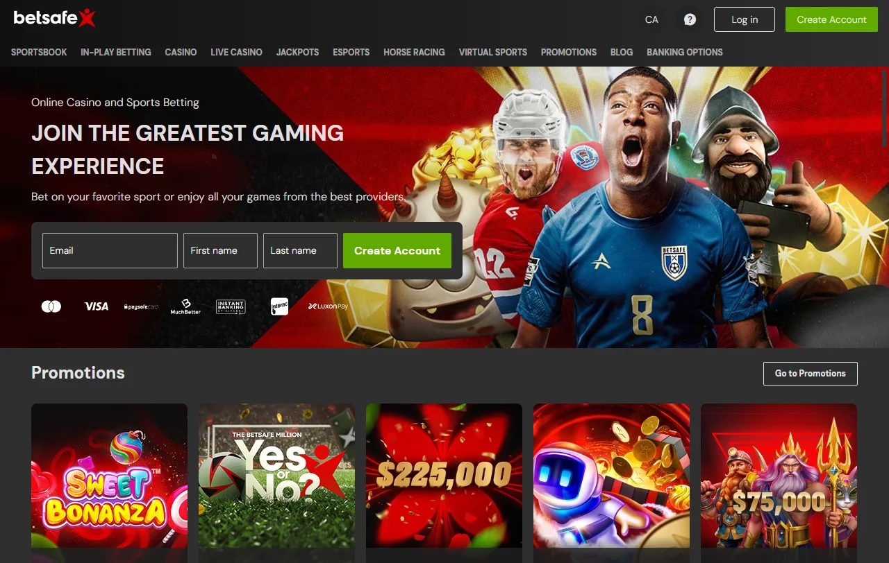 Betsafe Casino overview with licence, games, and banking context