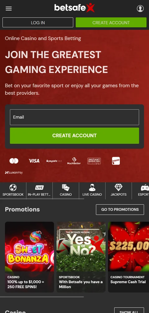 Betsafe Casino mobile access and smartphone compatibility overview