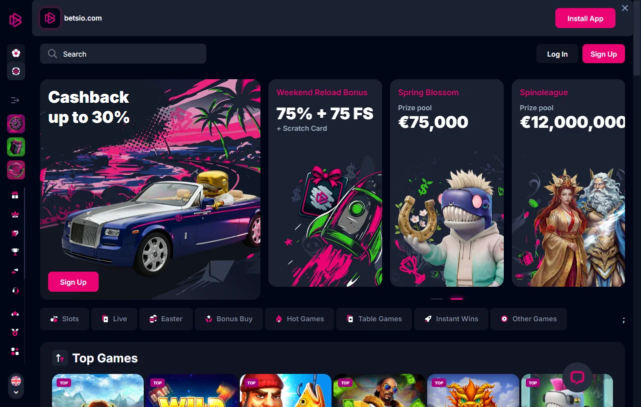 Betsio Casino review with licensing, games and banking details