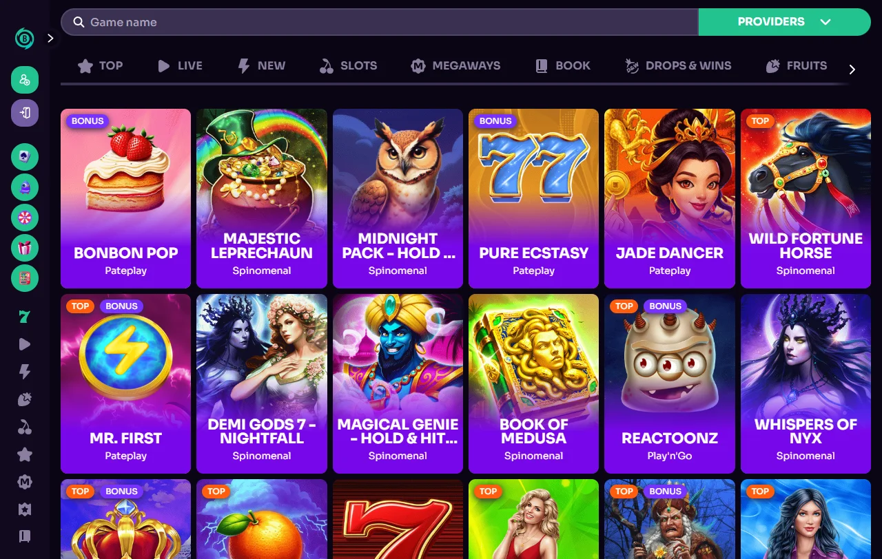 Betzard Casino slots and live dealer library overview for Canada players