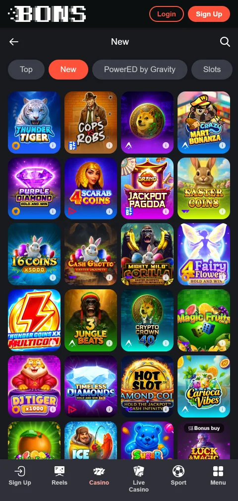 Bons Casino deposits, withdrawals and banking options