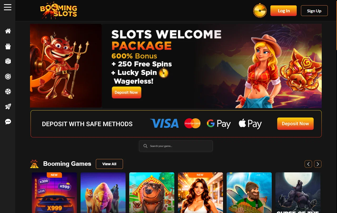 Boomingslots Casino review with licensing, payments, and game range