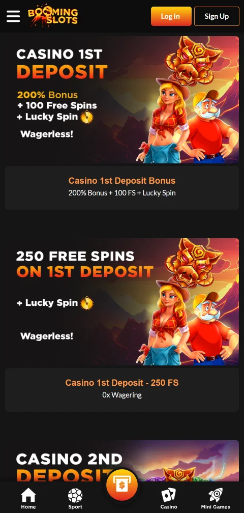 Boomingslots Casino deposits and withdrawals with Interac and crypto