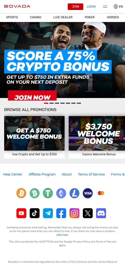 Bovada Casino security overview with licence and player protection