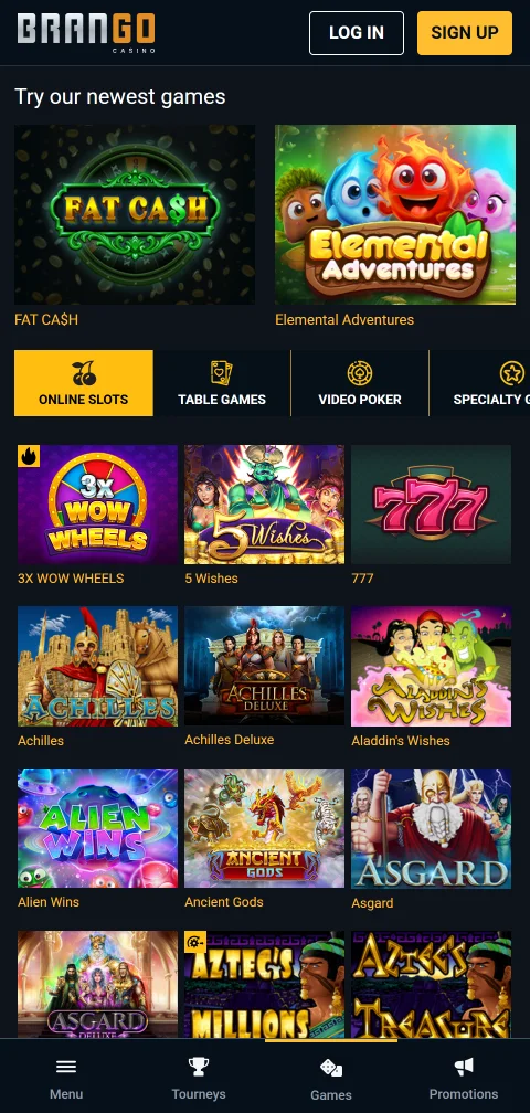 Brango Casino deposits and withdrawals with Canadian payment methods