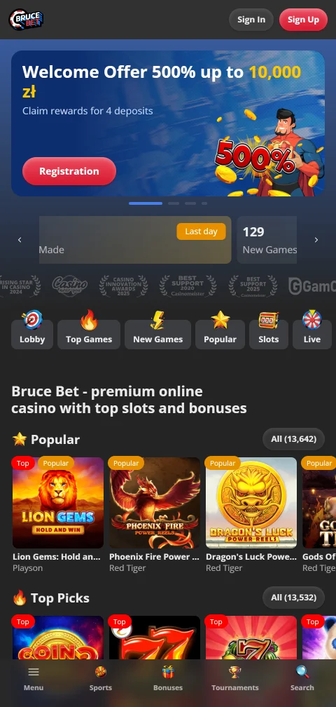 BruceBet Casino mobile access for smartphones and tablets