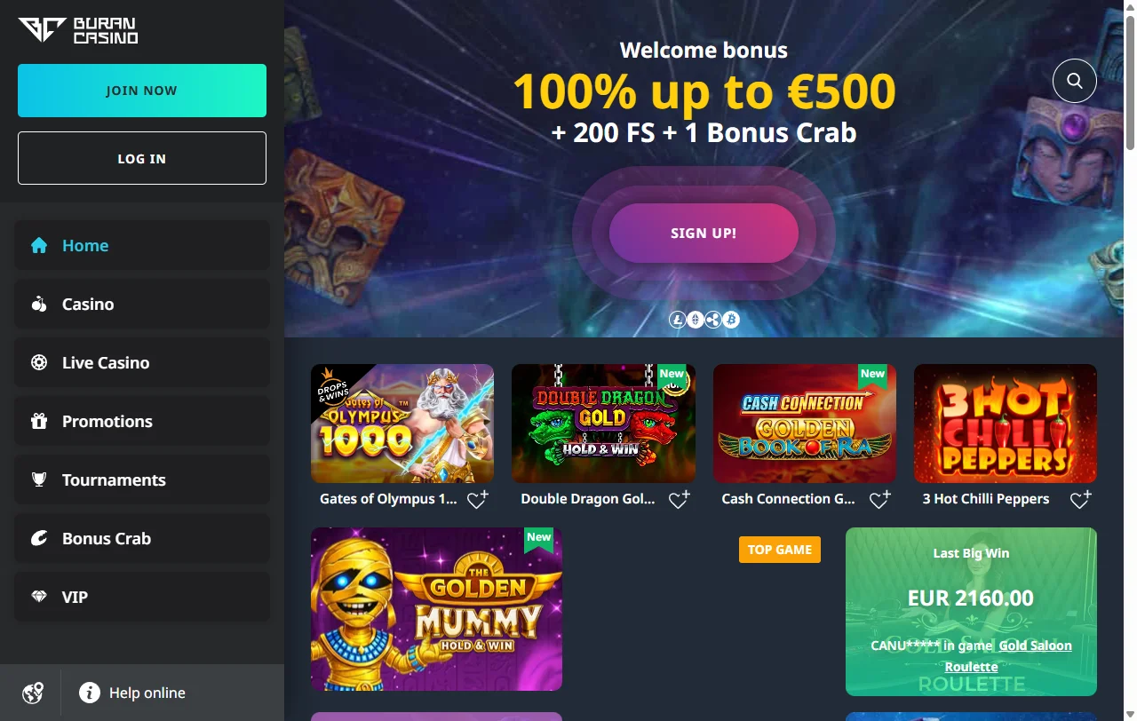 Buran Casino review covering games, payments and support for Canada