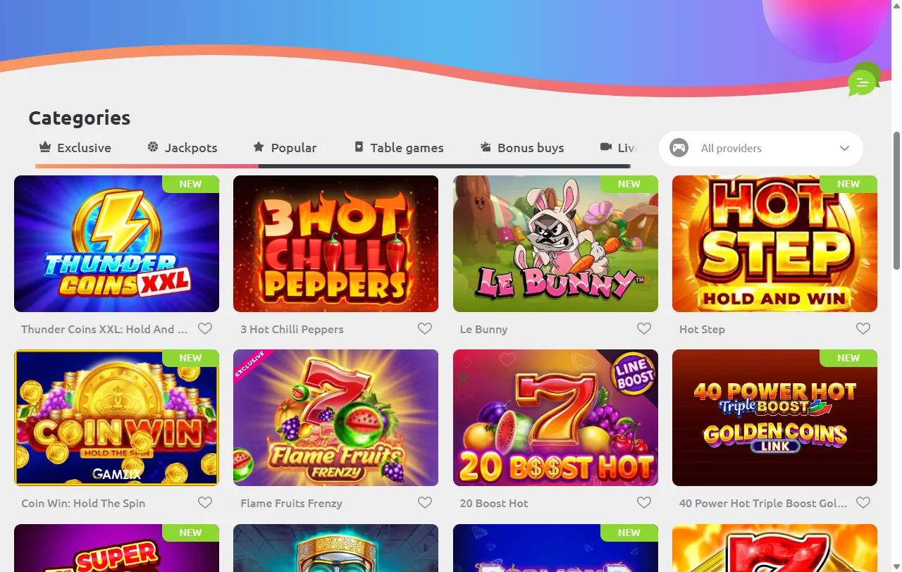 Cadoola Casino games and live dealer offering for Canada players