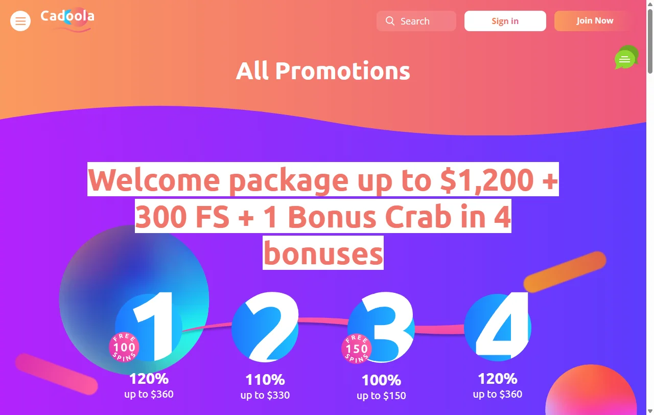 Cadoola Casino bonuses and welcome offer details for Canadian readers