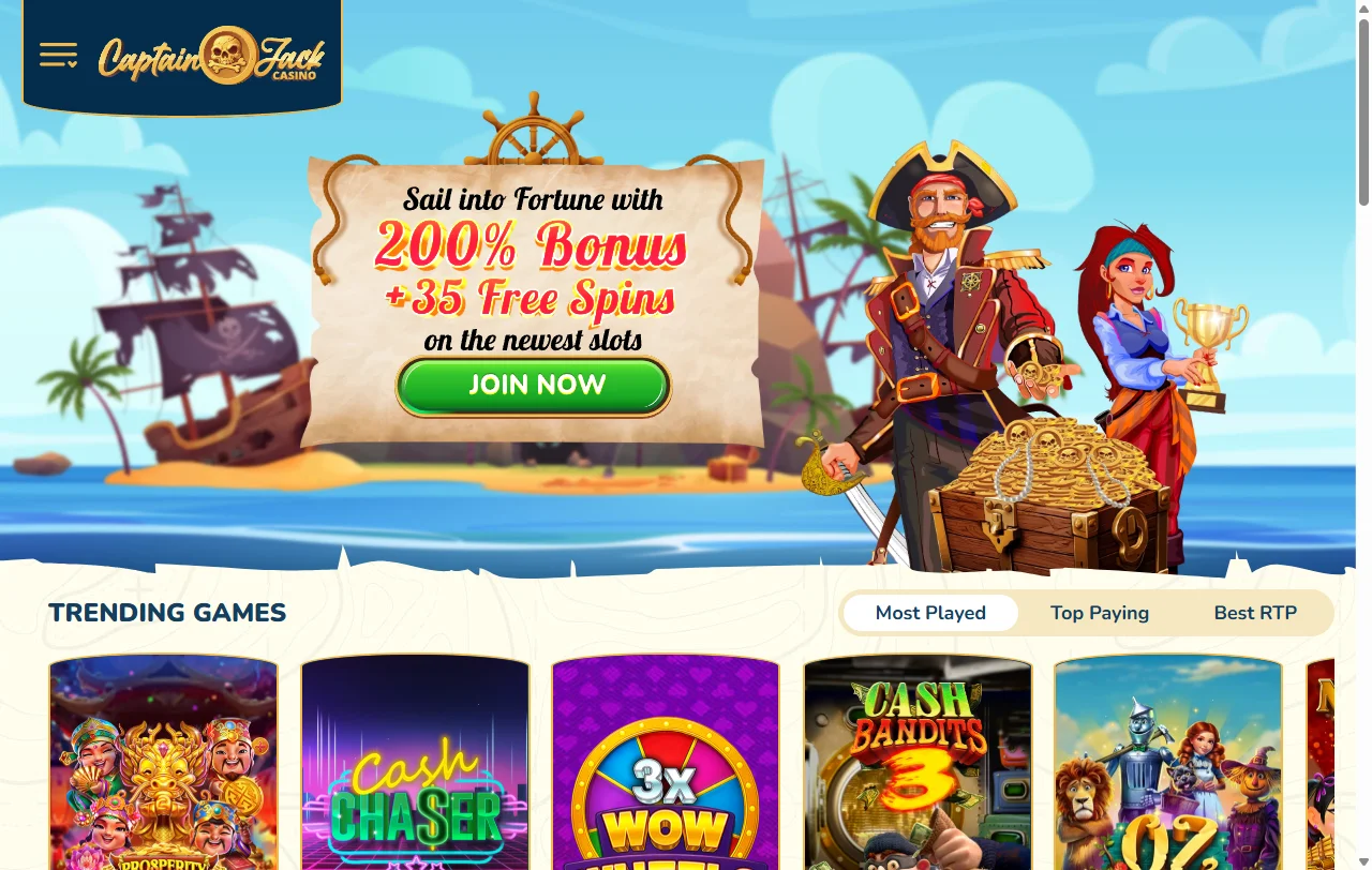 Captain Jack Casino review and overall platform analysis for Canada players