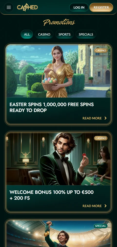 Cashed Casino payments and withdrawal options