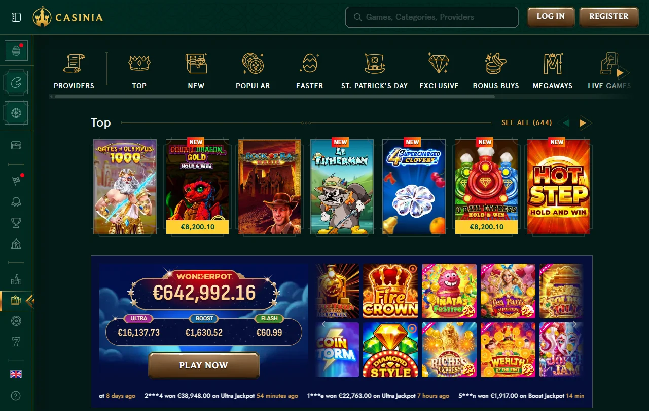 Casinia Casino bonus analysis with welcome offer and wagering terms