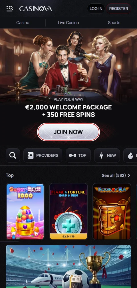 Casinova Casino mobile access and phone-friendly play