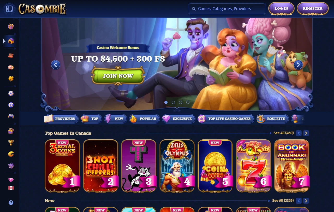 Casombie Casino review of games, payments and support for Canada